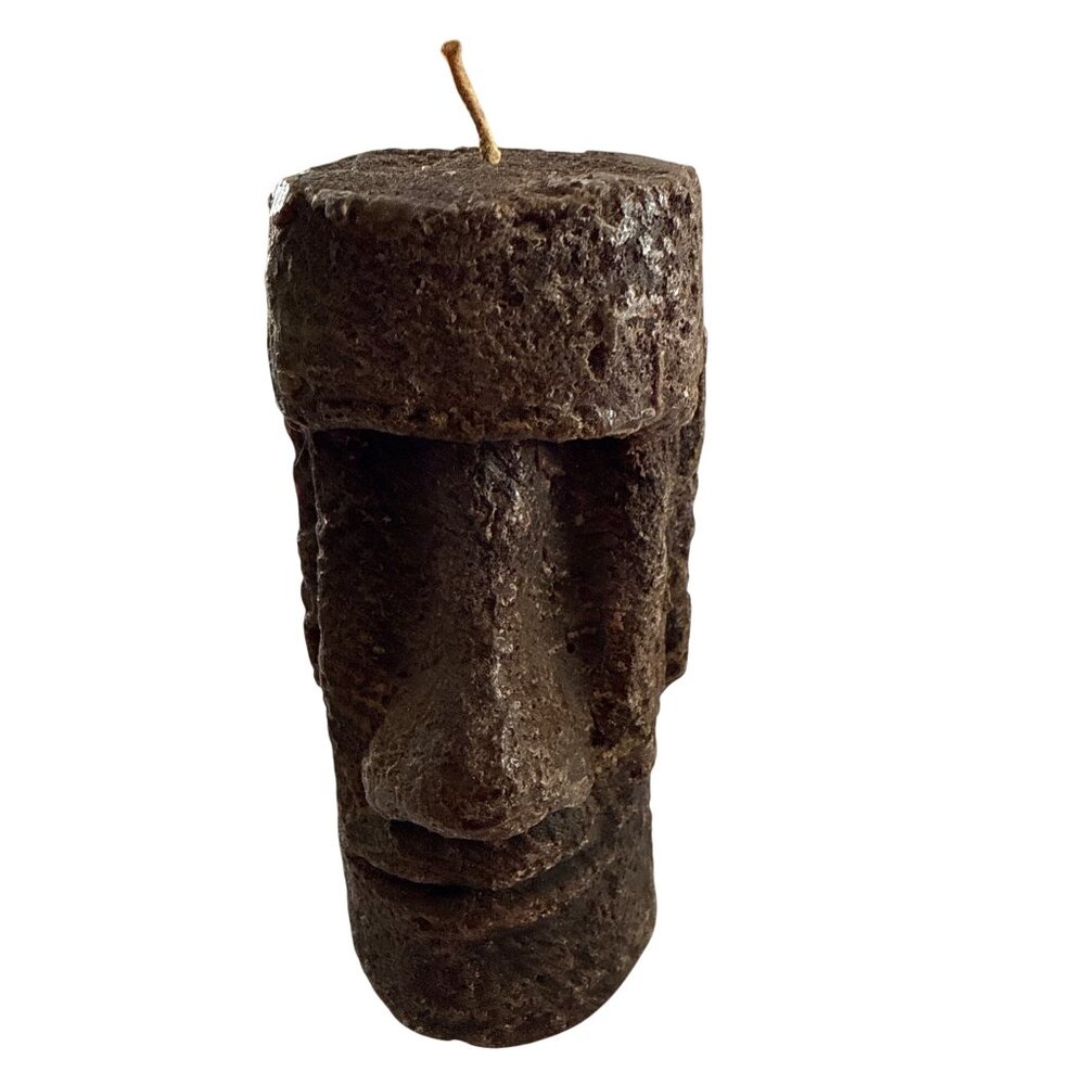 Tiki God Moai Face Figure Wax Candle VTG New w/sticker